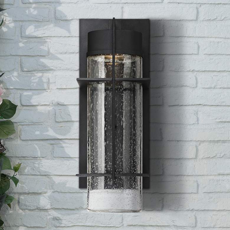 Image 1 Quoizel Eames 16" High Earth Black LED Outdoor Wall Light