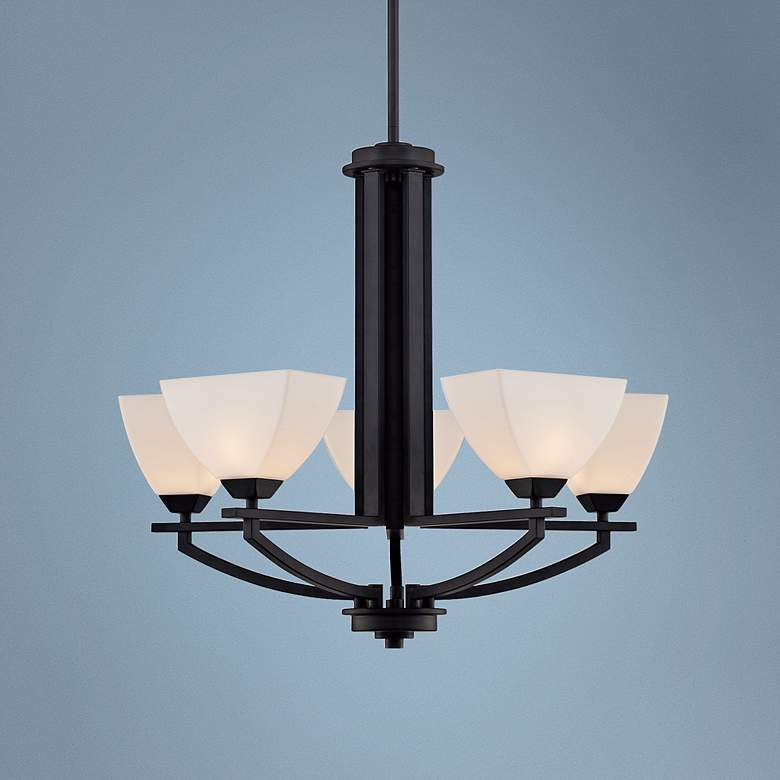 Image 1 Quoizel Ebony 5-Light 22"W Black Chandelier