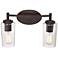 Quoizel Edison 16" Wide Bronze 2-Light Bathroom Fixture