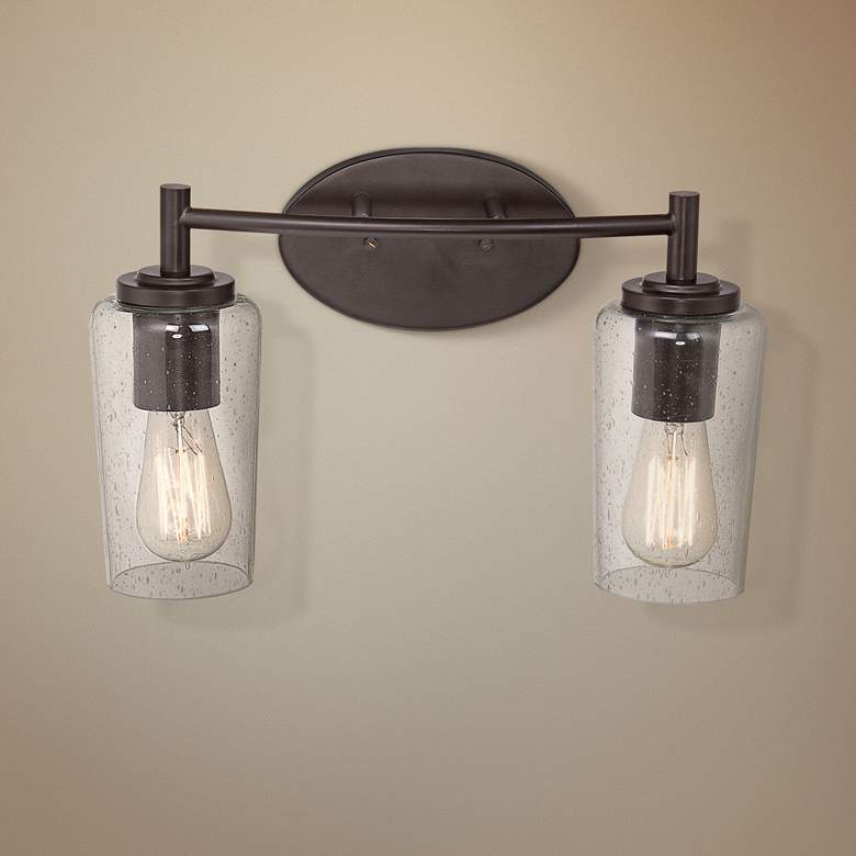 Image 1 Quoizel Edison 16" Wide Bronze 2-Light Bathroom Fixture