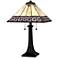Quoizel Edith 24 1/2" High Matte Black Art Glass Mission Table Lamp