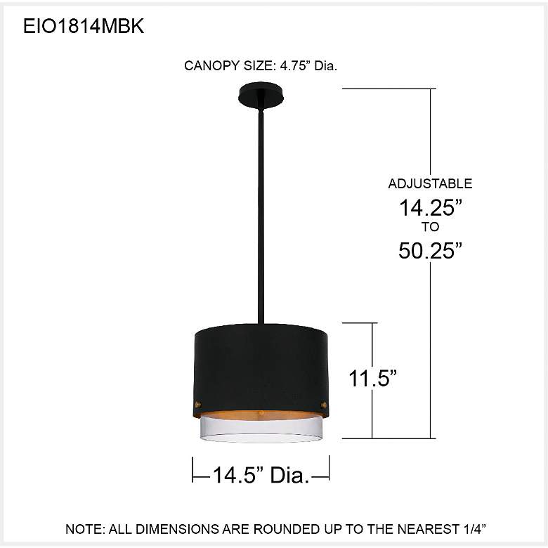 Image 7 Quoizel Elio 14 1/2" Wide Matte Black Pendant Light more views