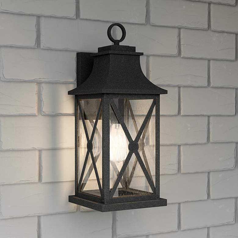 Image 2 Quoizel Ellerbee 18 inch High Mottled Black Outdoor Wall Light