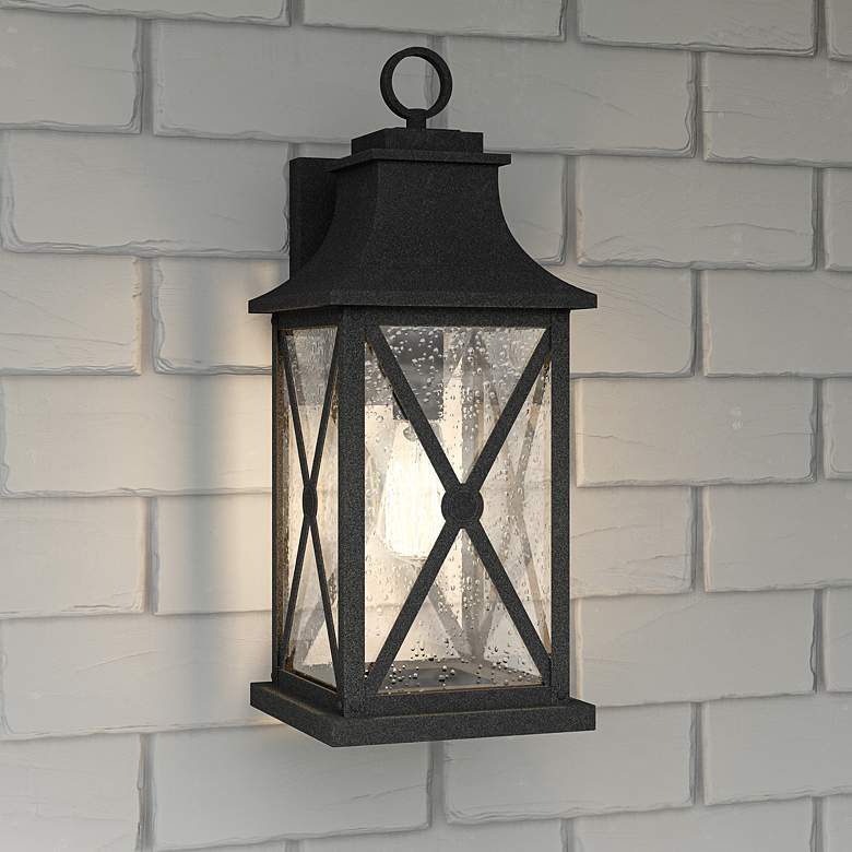 Image 2 Quoizel Ellerbee 21 1/4 inch High Mottled Black Outdoor Wall Light