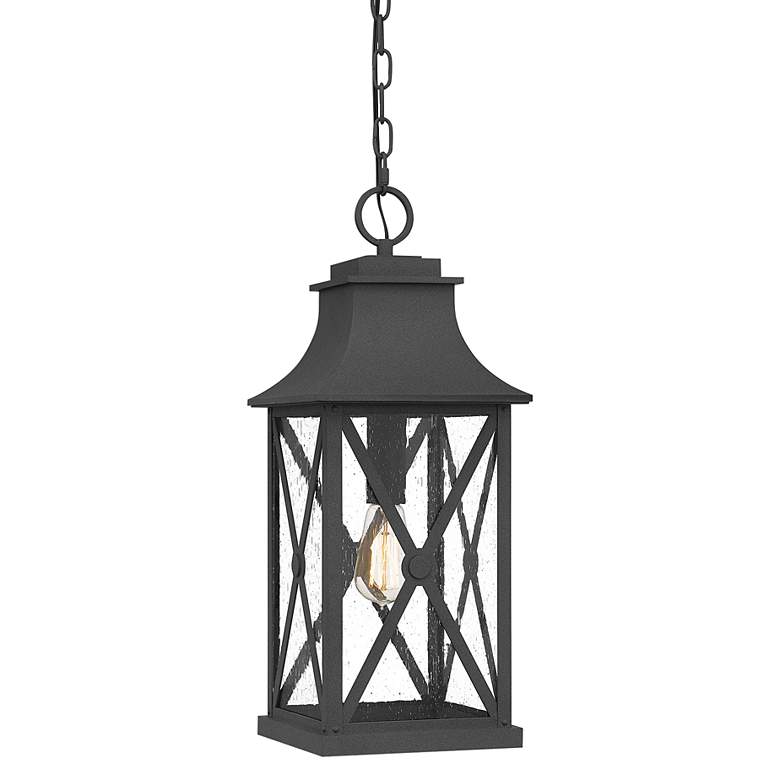 Image 1 Quoizel Ellerbee 8.5" Wide Mottled Black Finish Lantern Mini Pendant