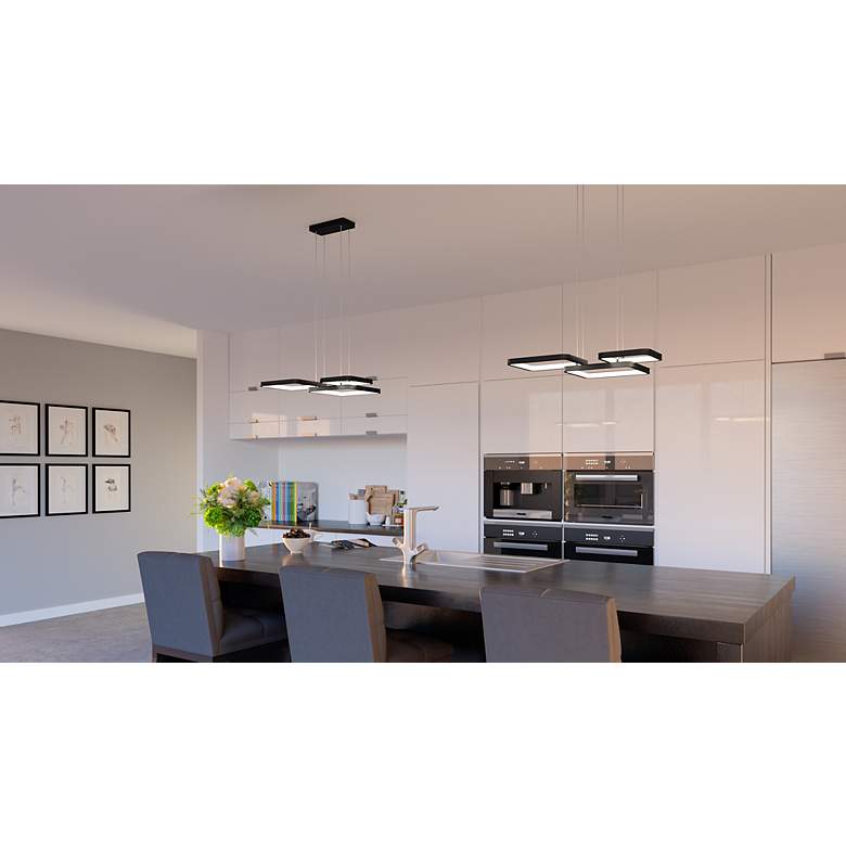 Image 3 Quoizel Elvive 21.75" Wide Matte Black LED Modern Pendant more views
