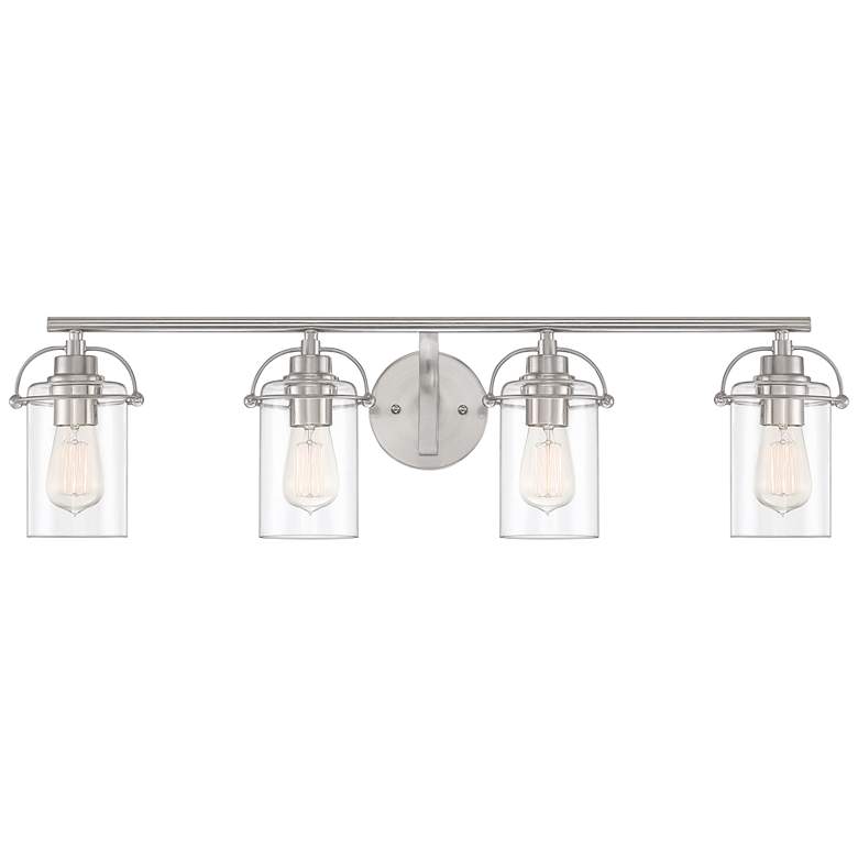 Image 2 Quoizel Emerson 33 1/2 inchW Brushed Nickel 4-Light Bath Light