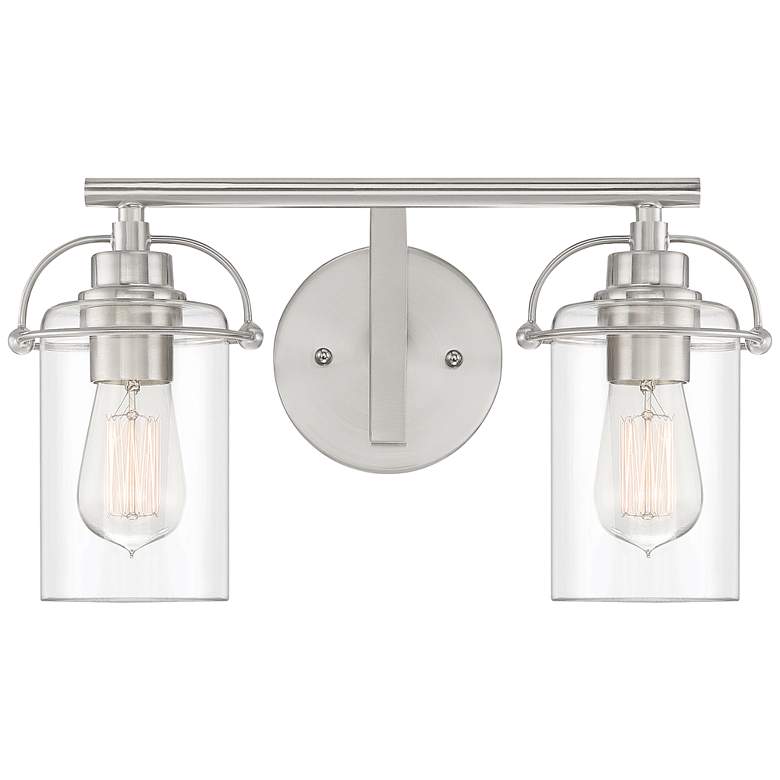 Image 2 Quoizel Emerson 8 3/4"H Brushed Nickel 2-Light Wall Sconce