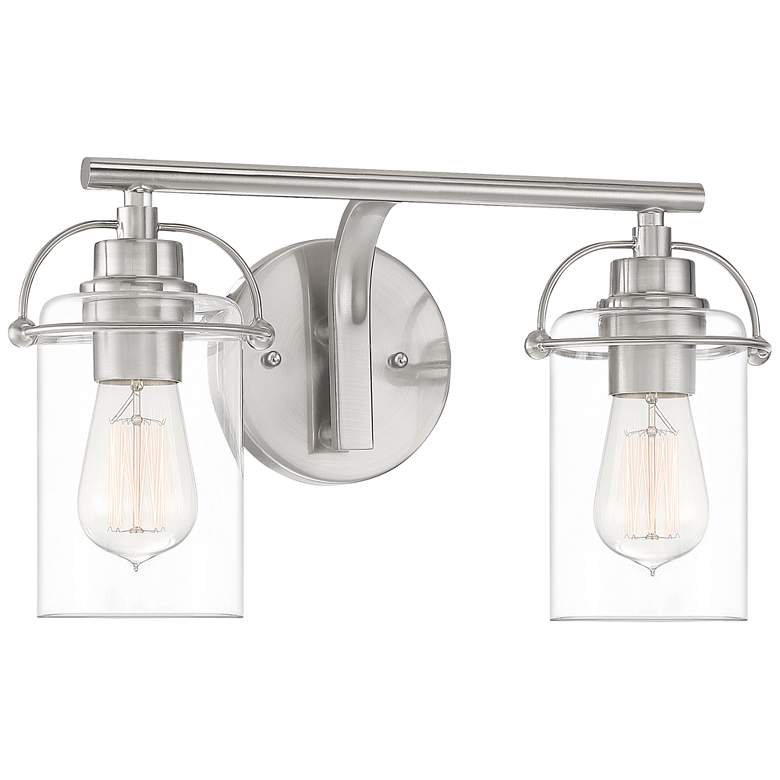 Image 3 Quoizel Emerson 8 3/4 inchH Brushed Nickel 2-Light Wall Sconce more views