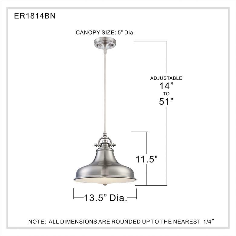 Image 6 Quoizel Emery 13 1/2" Wide Brushed Nickel Pendant Light more views