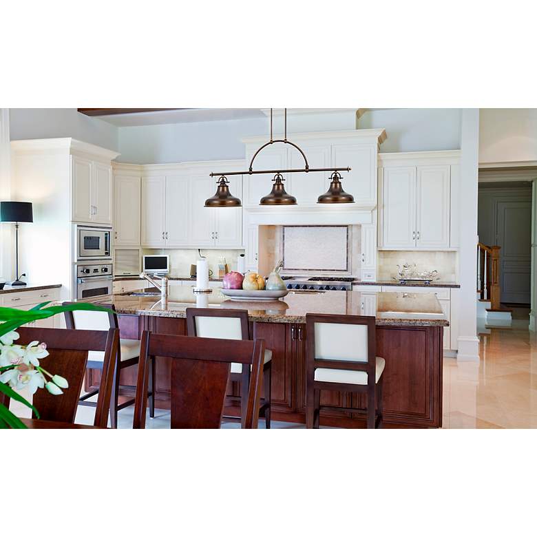 Image 3 Quoizel Emery 53 1/2" Wide Bronze Kitchen Island Light Chandelier more views