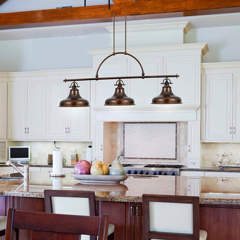 Image 4 Quoizel Emery 53 1/2" Wide Bronze Kitchen Island Light Chandelier more views