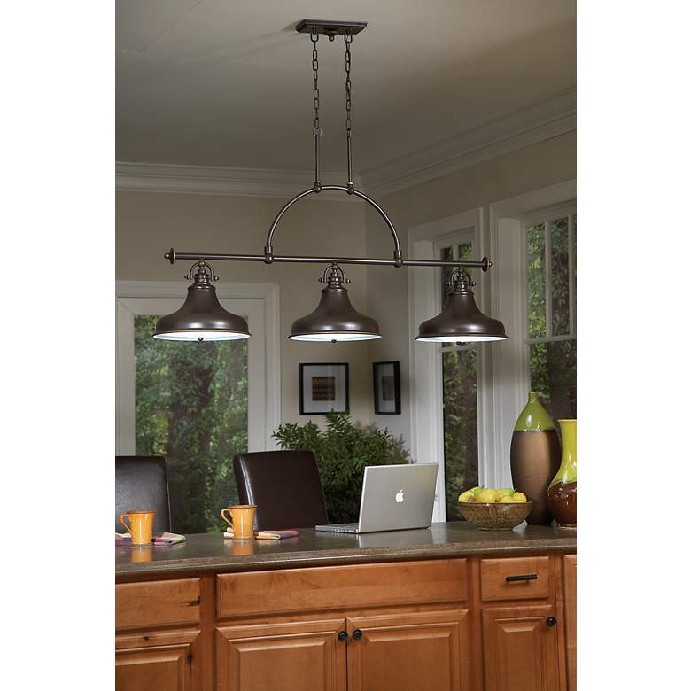 Image 5 Quoizel Emery 53 1/2" Wide Bronze Kitchen Island Light Chandelier more views