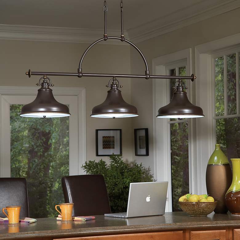 Image 6 Quoizel Emery 53 1/2" Wide Bronze Kitchen Island Light Chandelier more views