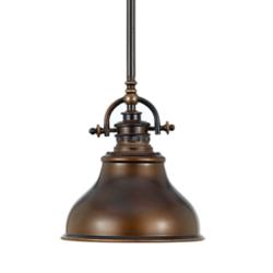 Quoizel Emery 8" Wide Bronze Finish Rod Hung Mini Pendant Chandelier