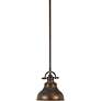 3_Quoizel Emery 8" Wide Bronze Finish Rod Hung Mini Pendant Chandelier more views