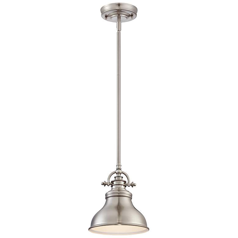 Image 3 Quoizel Emery 8" Wide Brushed Nickel Bell Mini Pendant