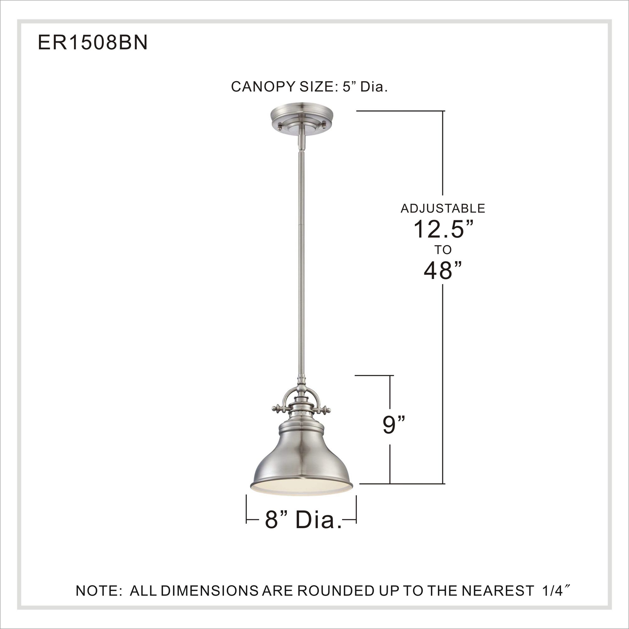 Quoizel Emery 8" Wide Brushed Nickel Bell Mini Pendant in scene