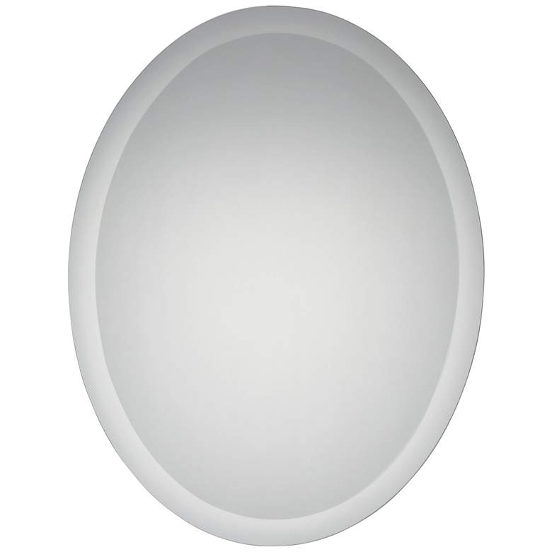 Image 1 Quoizel Envision Steel Sheen 28 inch x 22 inch Oval Wall Mirror