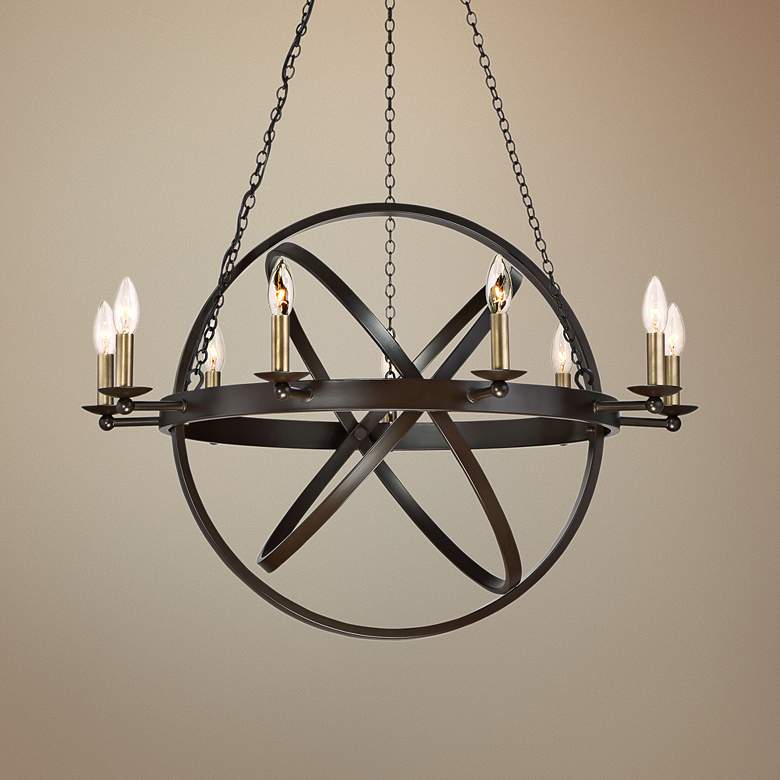Image 1 Quoizel Eons 32" Wide 9-Light Adjustable Bronze Chandelier
