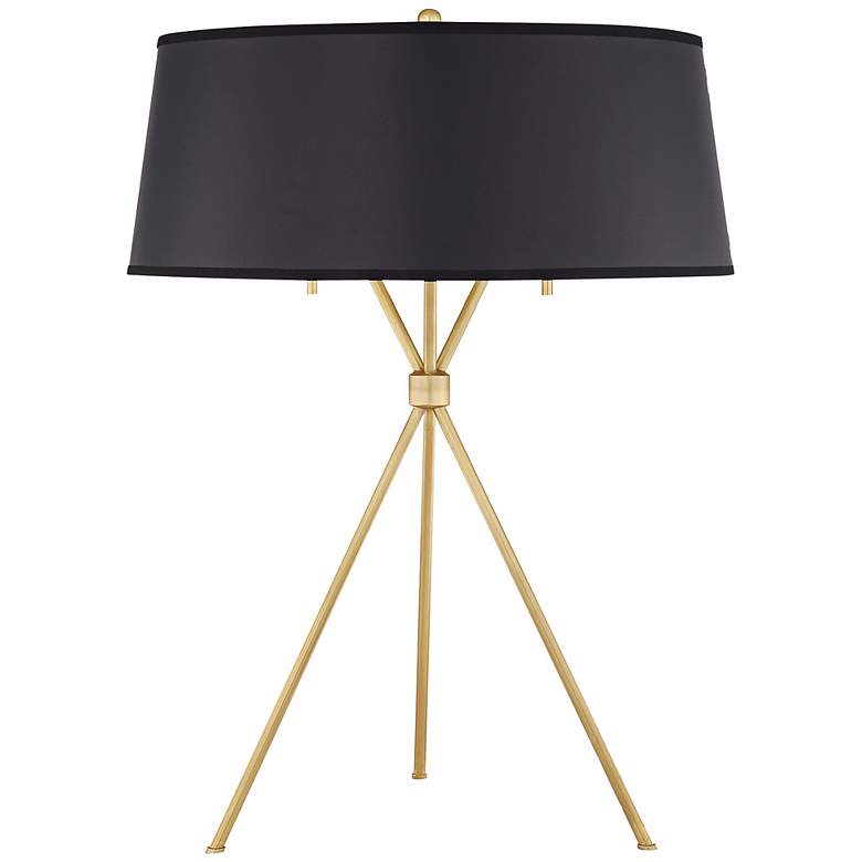 Image 1 Quoizel Epoch Natural Brass Black Shade Table Lamp