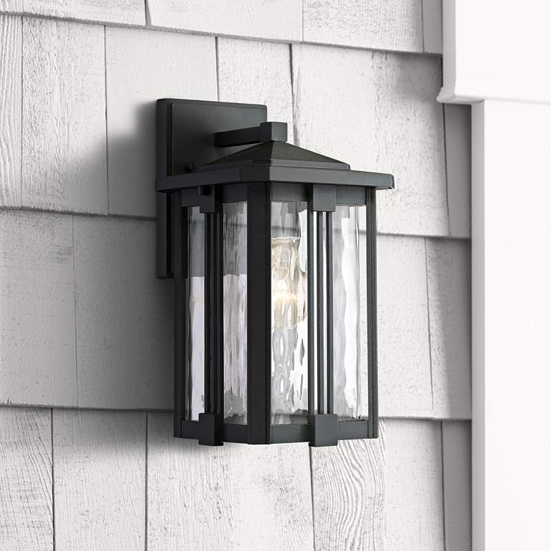 Image 1 Quoizel Everglade 12 1/4 inchH Earth Black Outdoor Wall Light