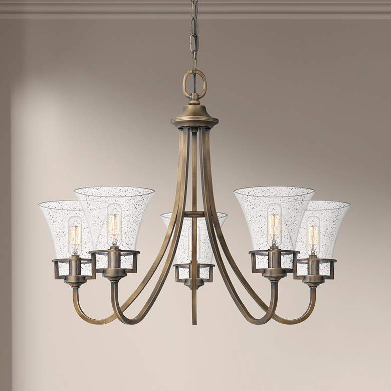 Image 1 Quoizel Fairchild 25"W Statuary Bronze 5-Light Chandelier