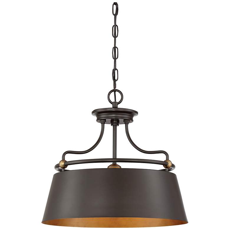 Image 3 Quoizel Fairview 18"W Western Bronze 3-Light Drum Pendant