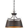 3_Quoizel Fairview 18"W Western Bronze 3-Light Drum Pendant