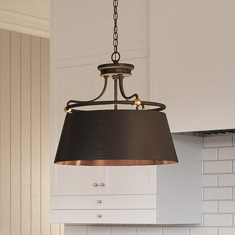 Image 2 Quoizel Fairview 18"W Western Bronze 3-Light Drum Pendant