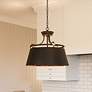 Quoizel Fairview 18"W Western Bronze 3-Light Drum Pendant in scene