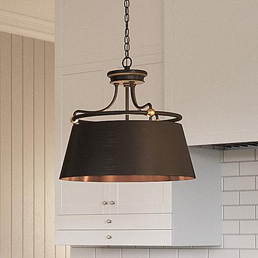 Quoizel Fairview 18"W Western Bronze 3-Light Drum Pendant