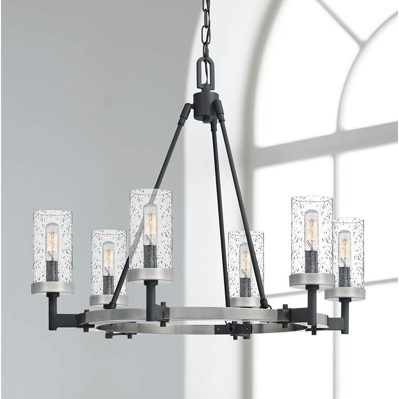 Image 1 Quoizel Fallon 25" Wide Earth Black 6-Light Chandelier
