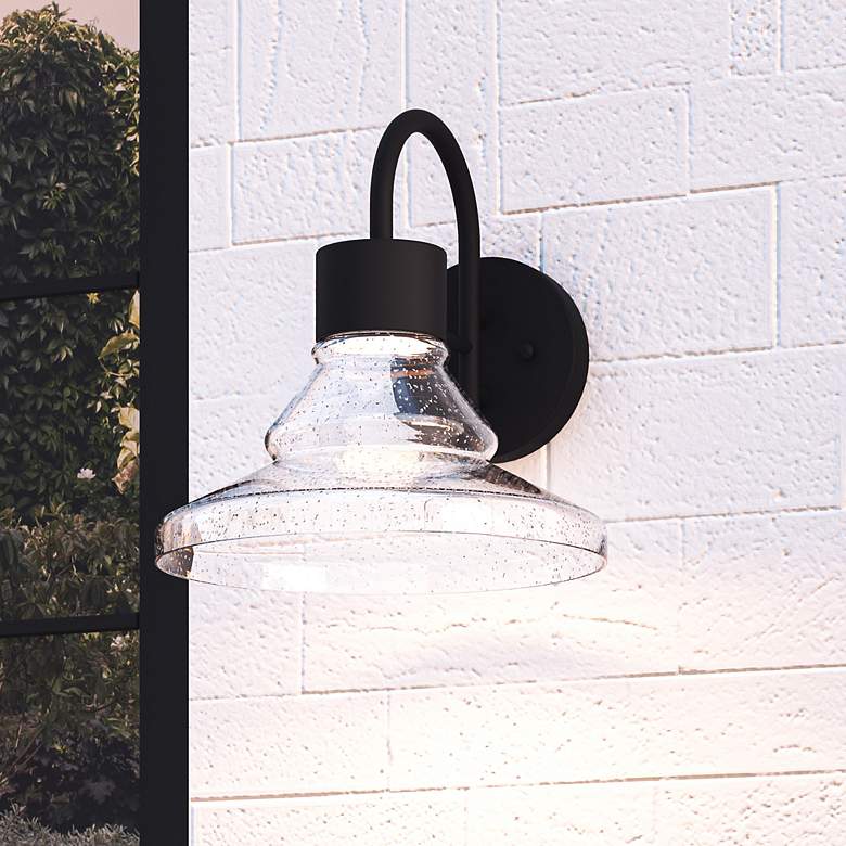 Image 1 Quoizel Felix 12.3" Integrated LED Matte Black Outdoor Wall Light