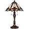 Quoizel Fields Tiffany-Style Art Glass Floral Table Lamp