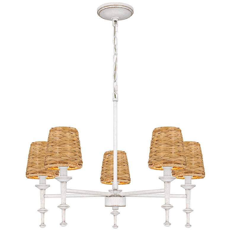 Image 2 Quoizel Flannery 26" Wide Antique White 5-Light Chandelier
