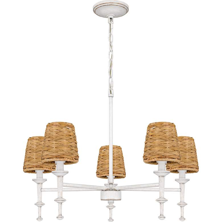 Image 3 Quoizel Flannery 26" Wide Antique White 5-Light Chandelier more views