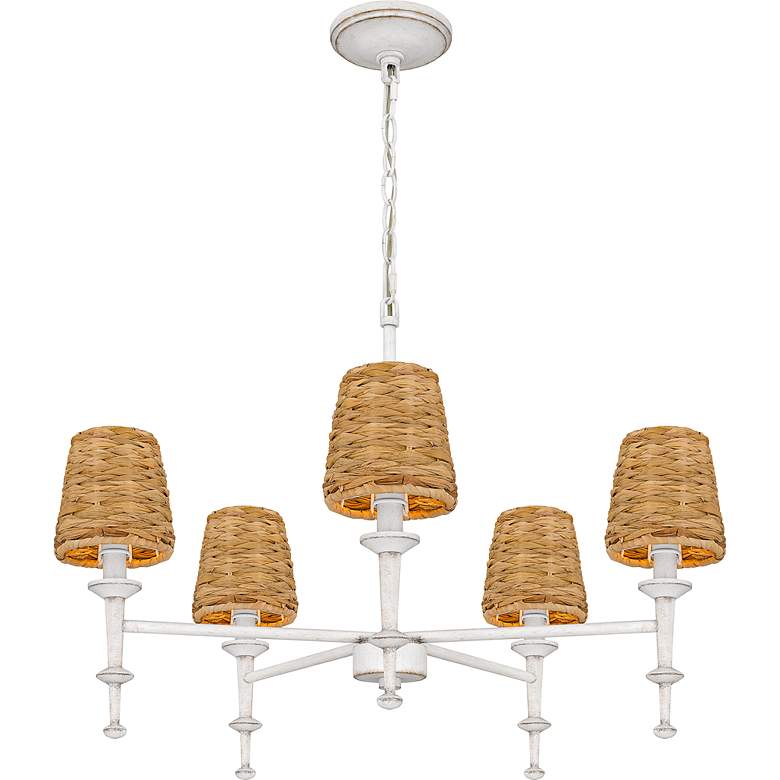 Image 4 Quoizel Flannery 26" Wide Antique White 5-Light Chandelier more views