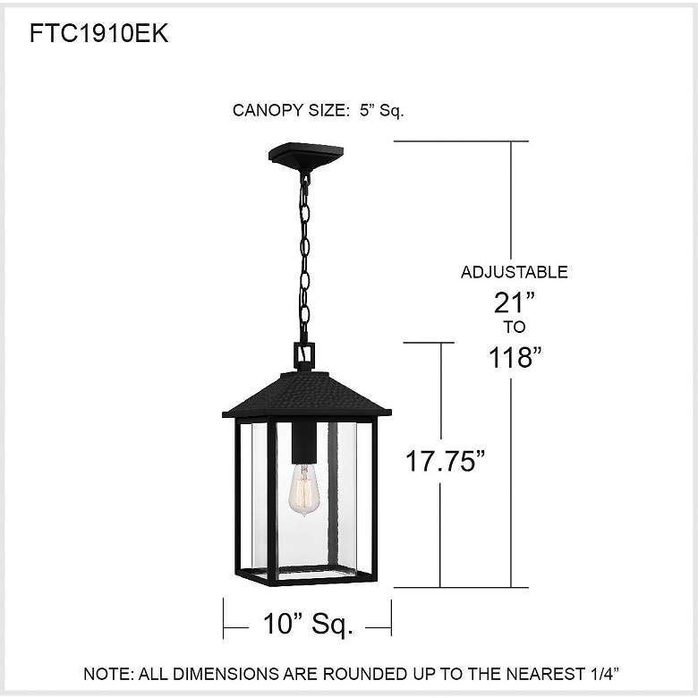 Image 7 Quoizel Fletcher 17 3/4"H Earth Black Outdoor Hanging Light more views
