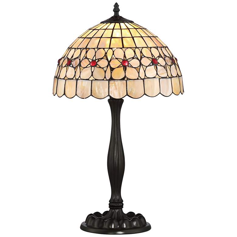 Image 1 Quoizel Floret Sea Shell Vintage Bronze Table Lamp