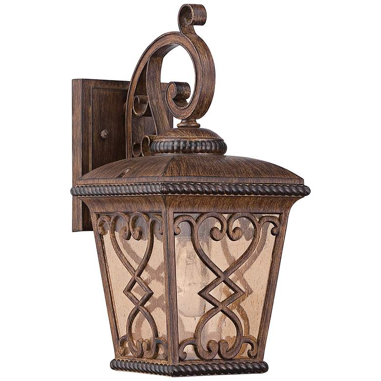 Image 1 Quoizel Fort Quinn 15 inchH Antique Brown Outdoor Wall Light