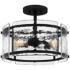 Quoizel Fortress 16" Wide 3-Light Earth Black Semi-Flush Ceiling Light