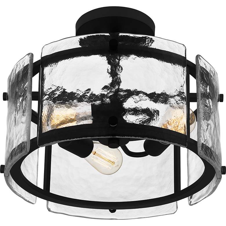 Image 4 Quoizel Fortress 16" Wide 3-Light Earth Black Semi-Flush Ceiling Light more views