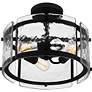 4_Quoizel Fortress 16" Wide 3-Light Earth Black Semi-Flush Ceiling Light more views