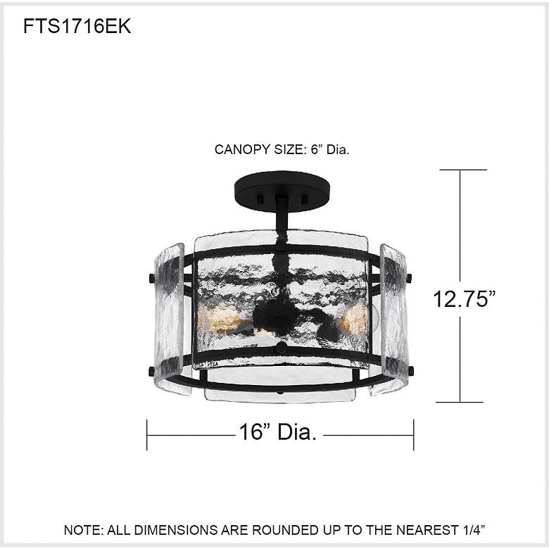 Image 7 Quoizel Fortress 16" Wide 3-Light Earth Black Semi-Flush Ceiling Light more views