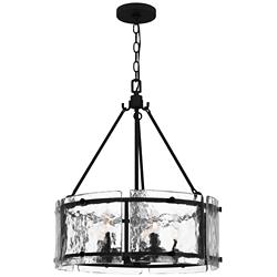 Quoizel Fortress 20 1/2" Wide Earth Black 5-Light Pendant