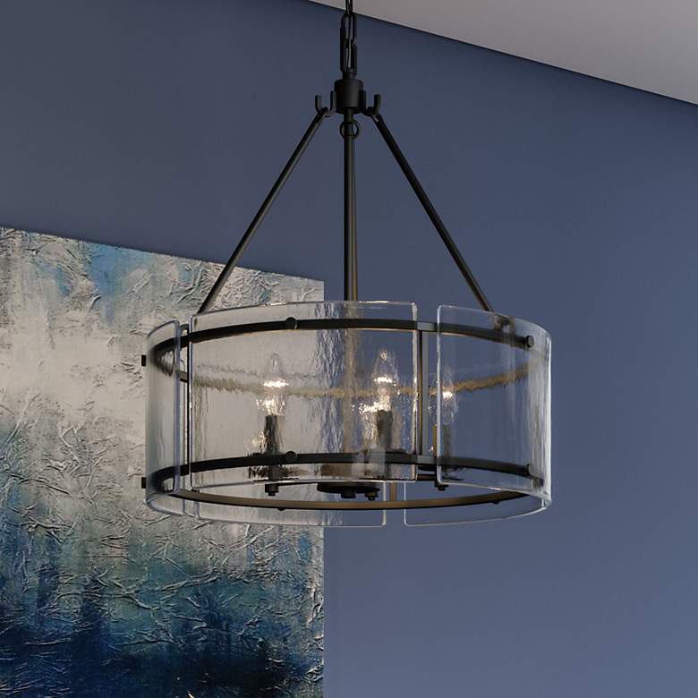 Image 1 Quoizel Fortress 20 1/2" Wide Earth Black 5-Light Pendant