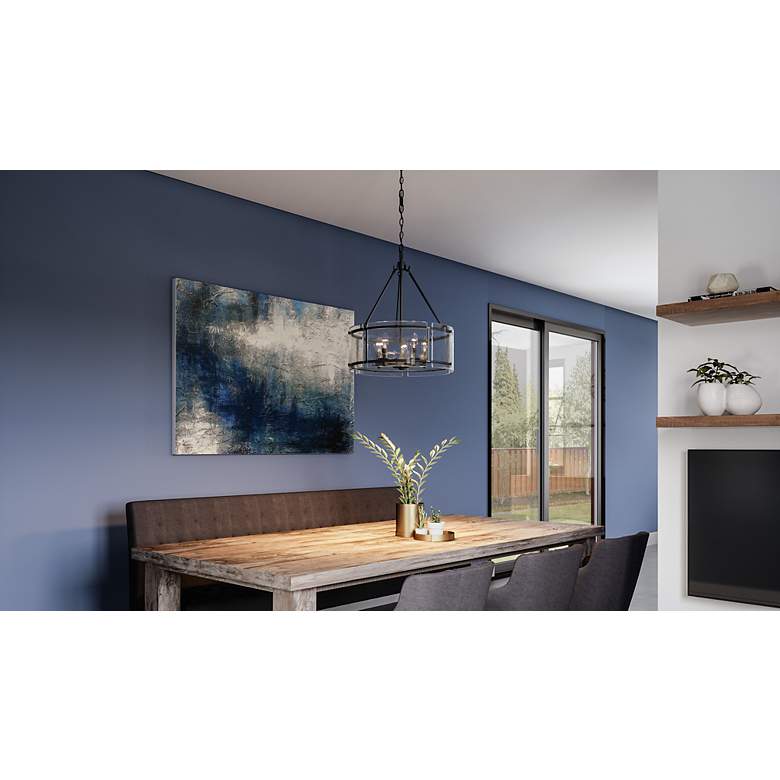 Image 3 Quoizel Fortress 20 1/2" Wide Earth Black 5-Light Pendant more views
