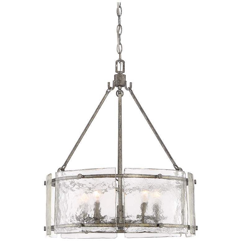 Image 3 Quoizel Fortress 20 1/2" Wide Mottled Silver Metal 5-Light Pendant