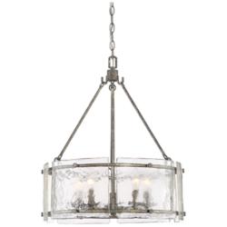 Quoizel Fortress 20 1/2" Wide Mottled Silver Metal 5-Light Pendant